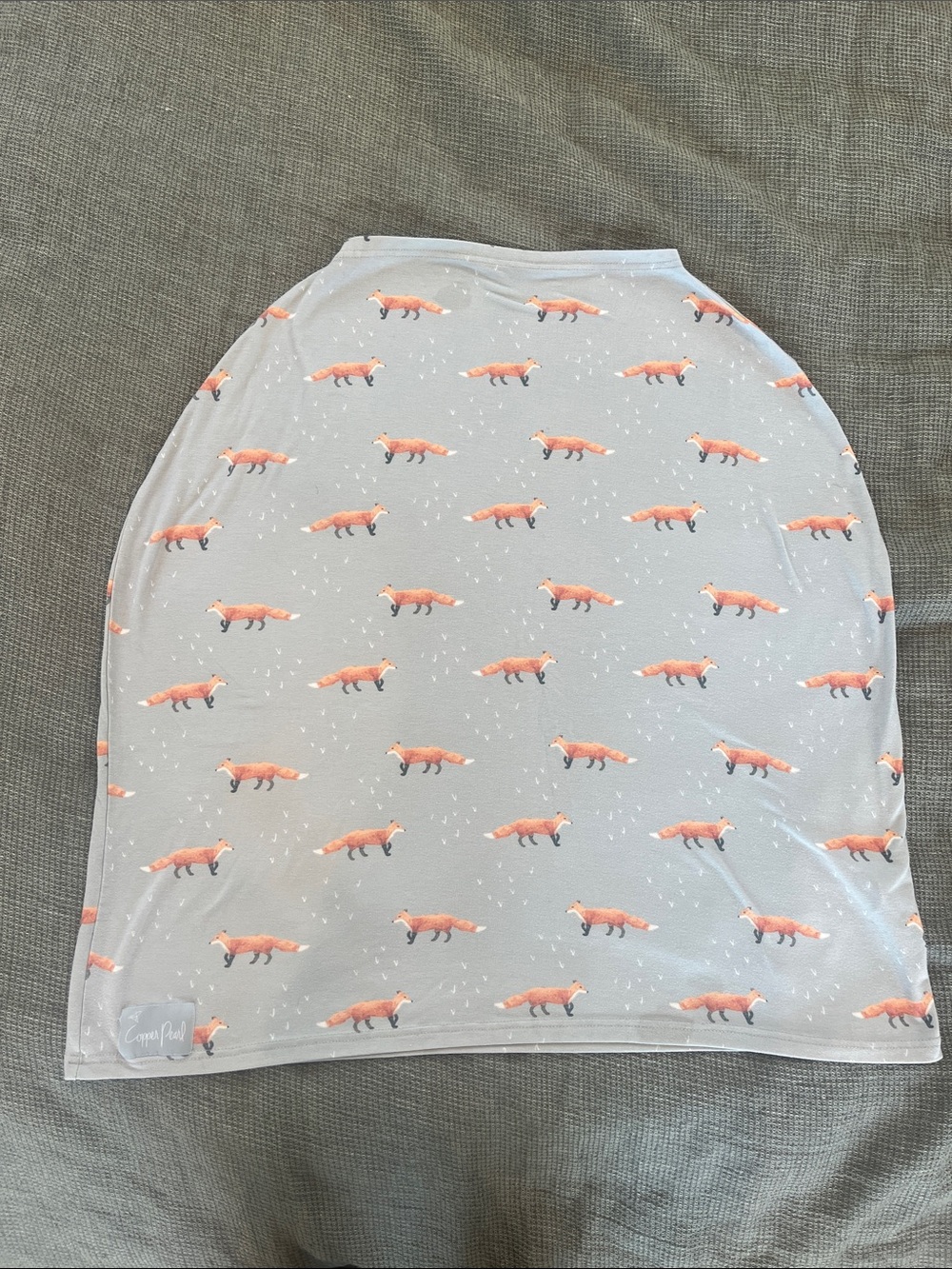 Gray Fox Print Nursing Cover - Fox Pattern
